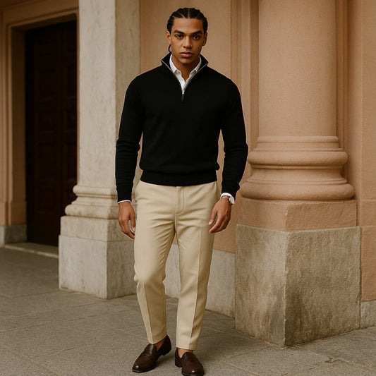 Mateo | Jersey de Hombre con Media Cremallera