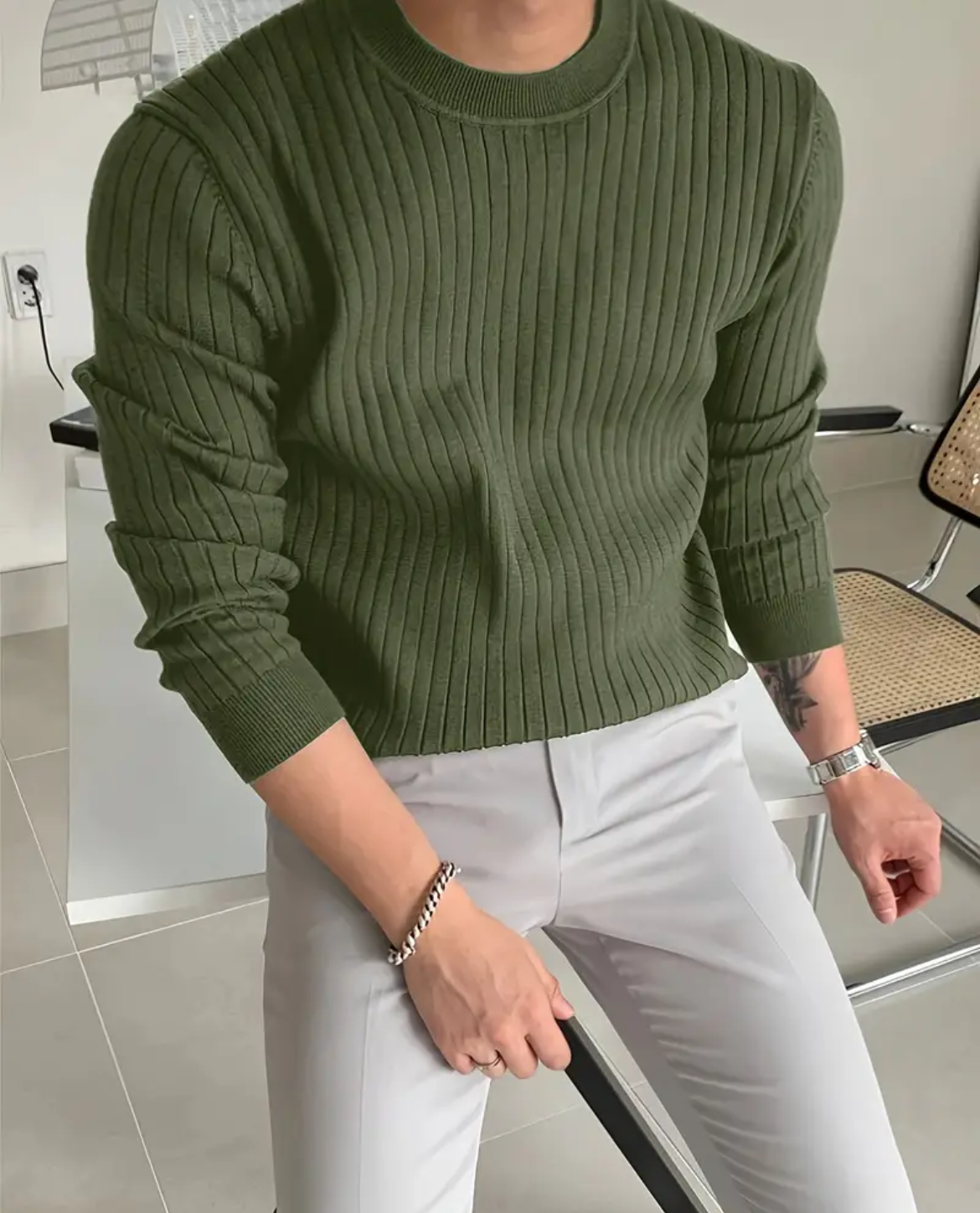 Jersey de Hombre | Cuello Redondo de Canalé
