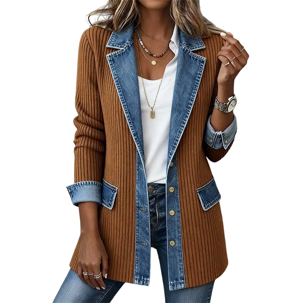 Chaqueta Vaquera con Punto de Canalé