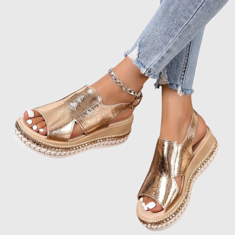Veronica | Sandalias Comfort (Oro)