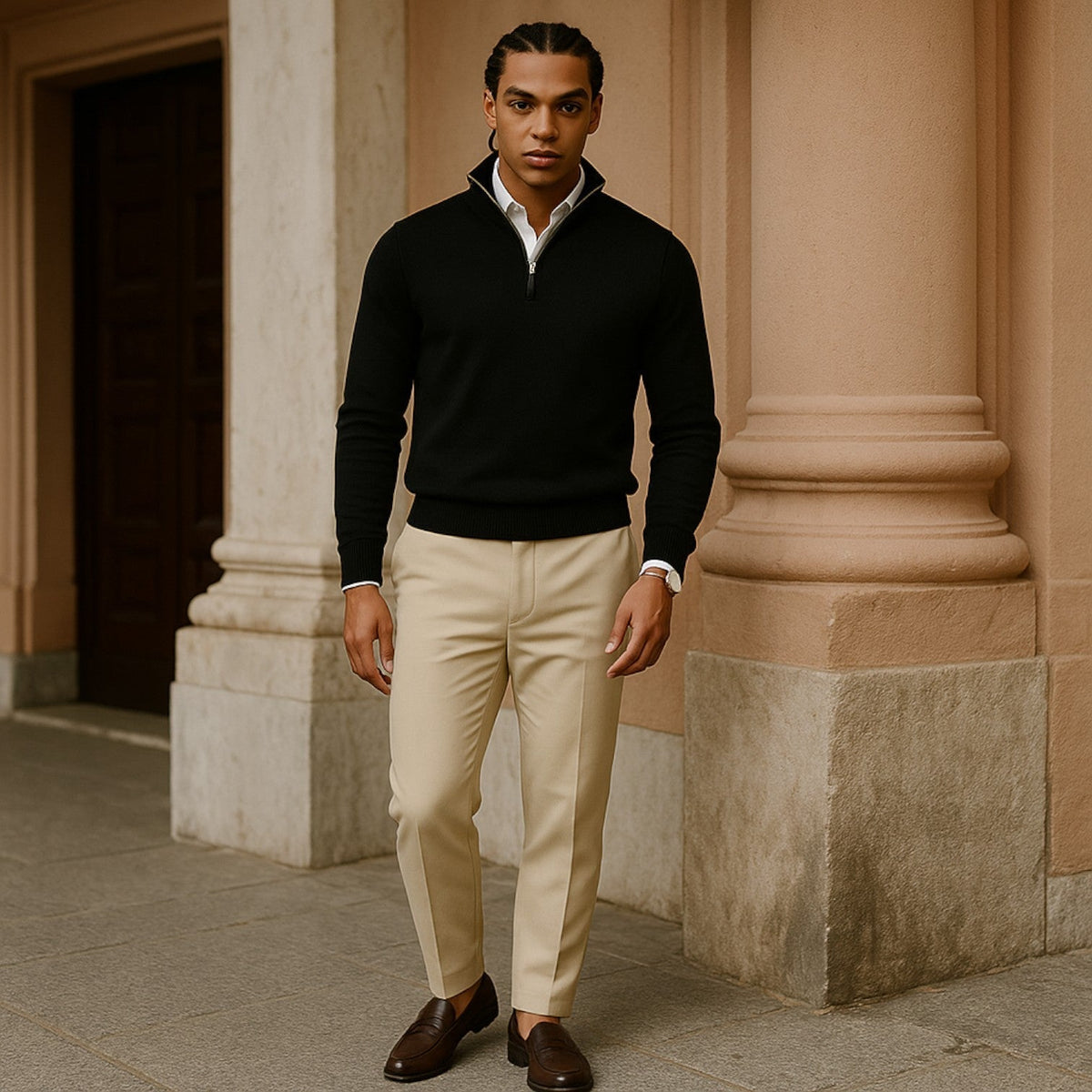 Jersey de Hombre con Media Cremallera | Capa Elegante para Todo el Año