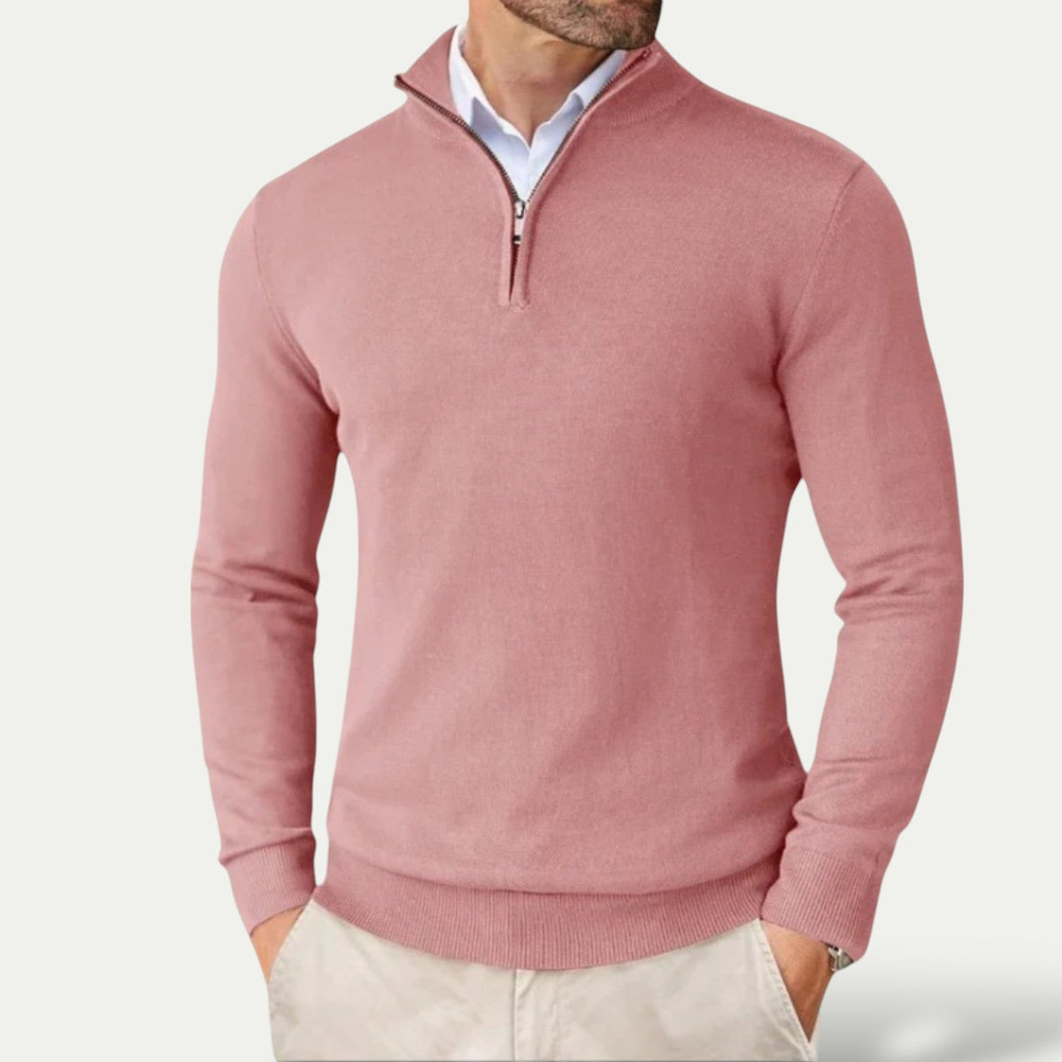 Jersey de Hombre con Media Cremallera | Capa Elegante para Todo el Año