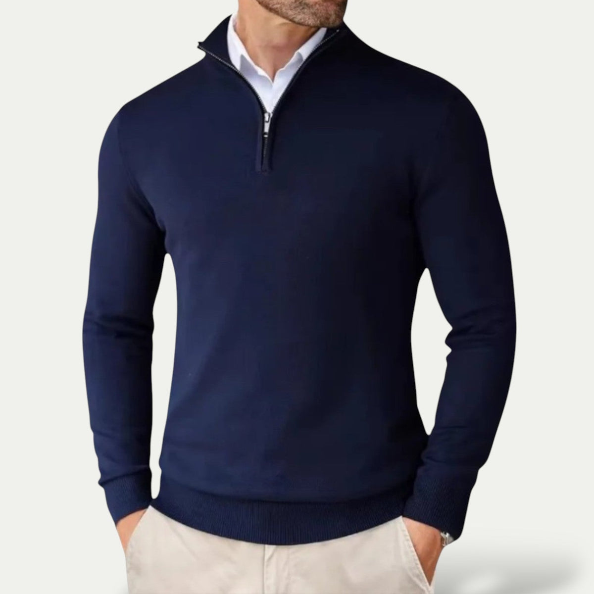 Jersey de Hombre con Media Cremallera | Capa Elegante para Todo el Año