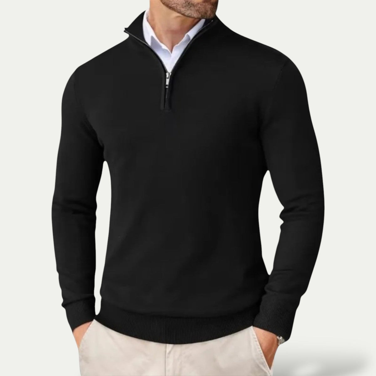 Jersey de Hombre con Media Cremallera | Capa Elegante para Todo el Año