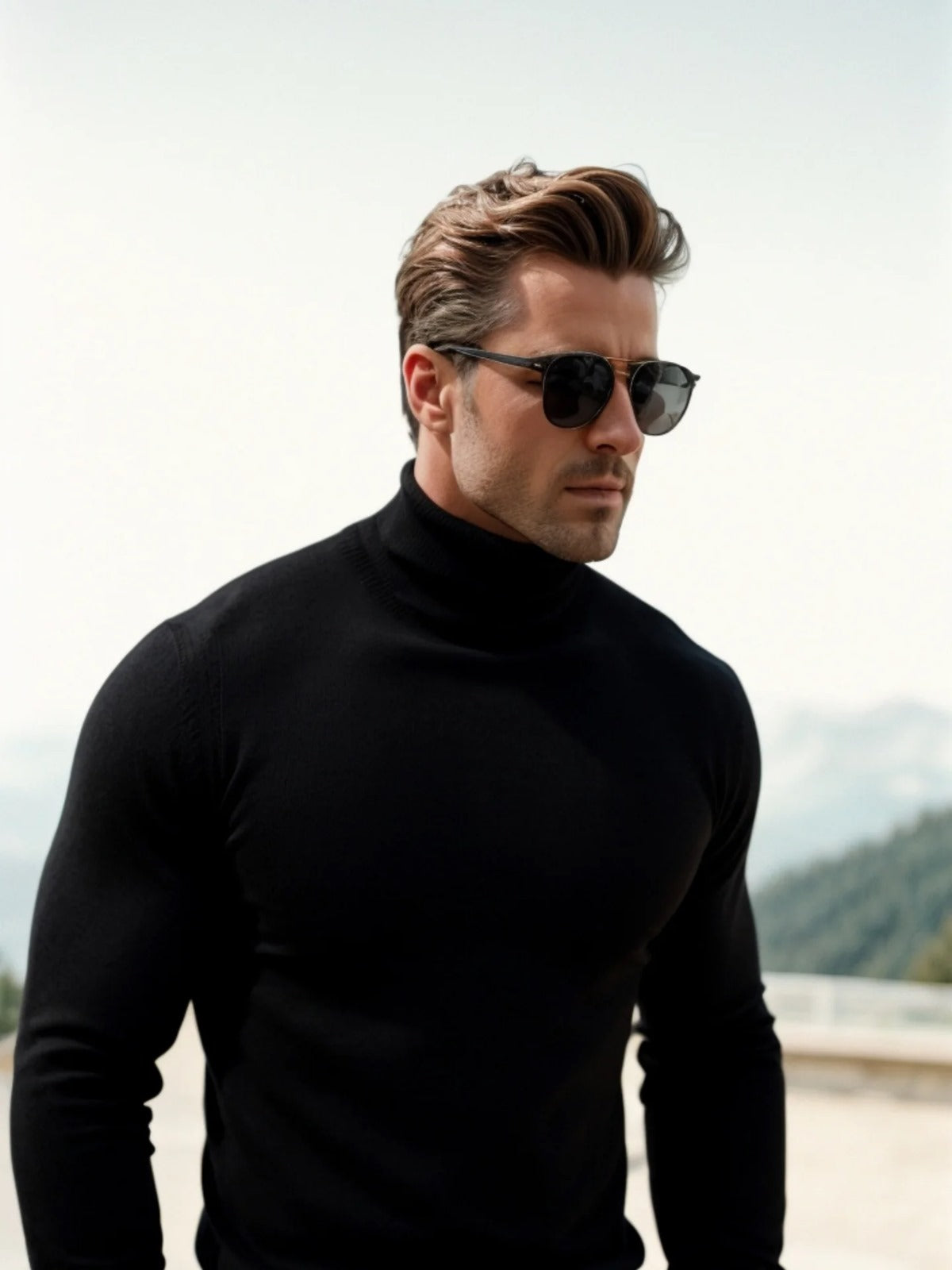 Jersey de Hombre de Cuello Alto en Punto | Ideal para Looks en Capas