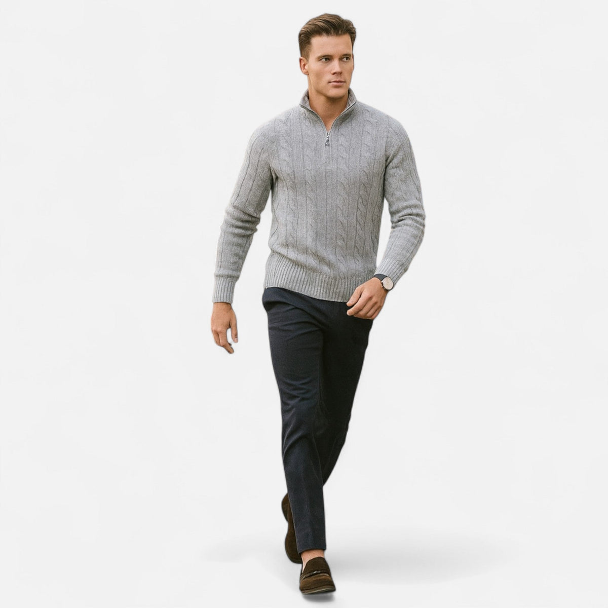 Cárdigan de Hombre Abierto con Pespuntes | Ideal para Superponer