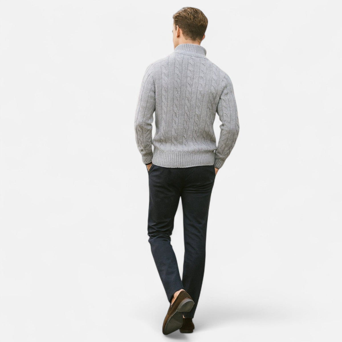 Cárdigan de Hombre Abierto con Pespuntes | Ideal para Superponer