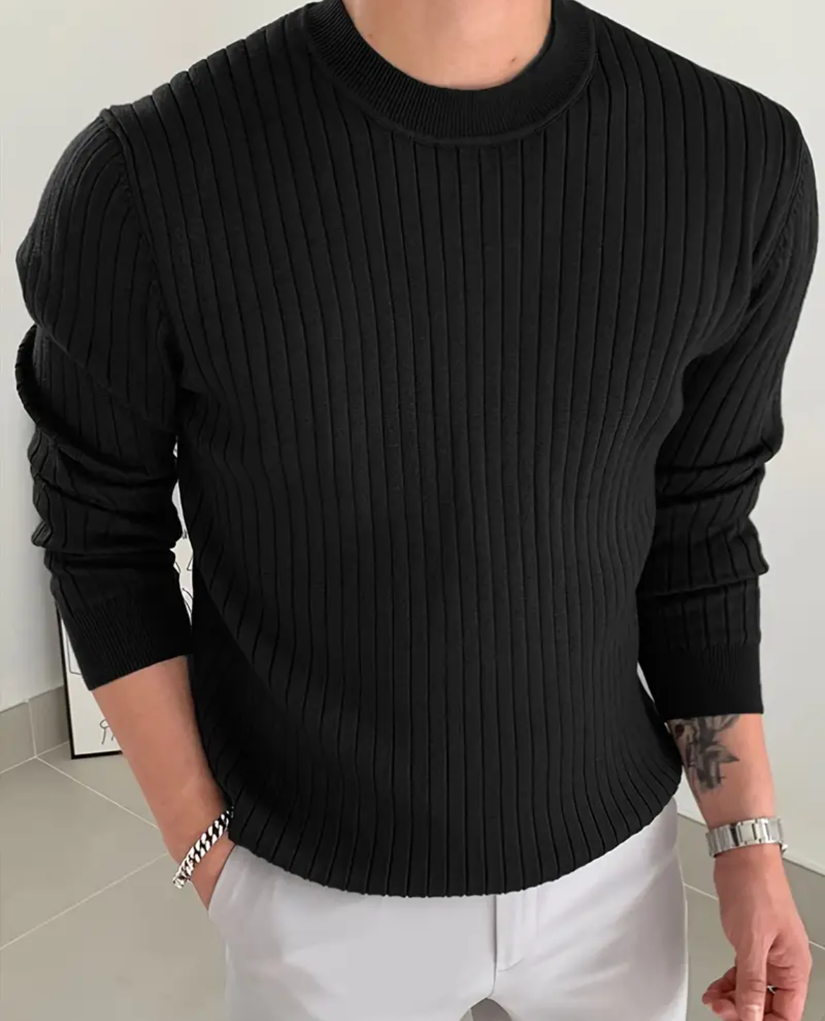 Jersey de Hombre | Cuello Redondo de Canalé
