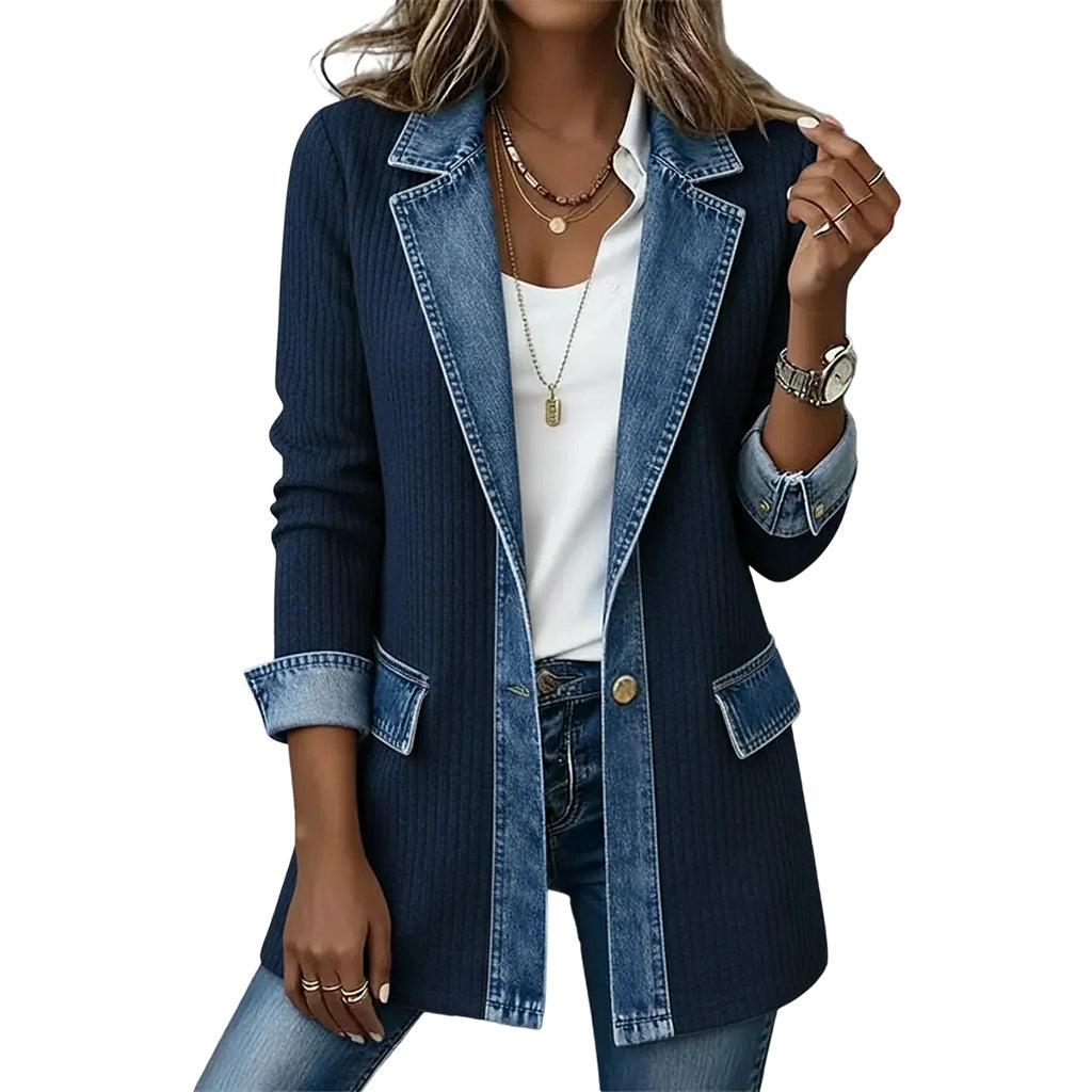 Chaqueta Vaquera con Punto de Canalé